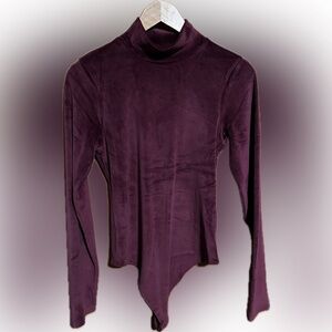 American Eagle Outfitters Burgundy Mock Turtleneck Top